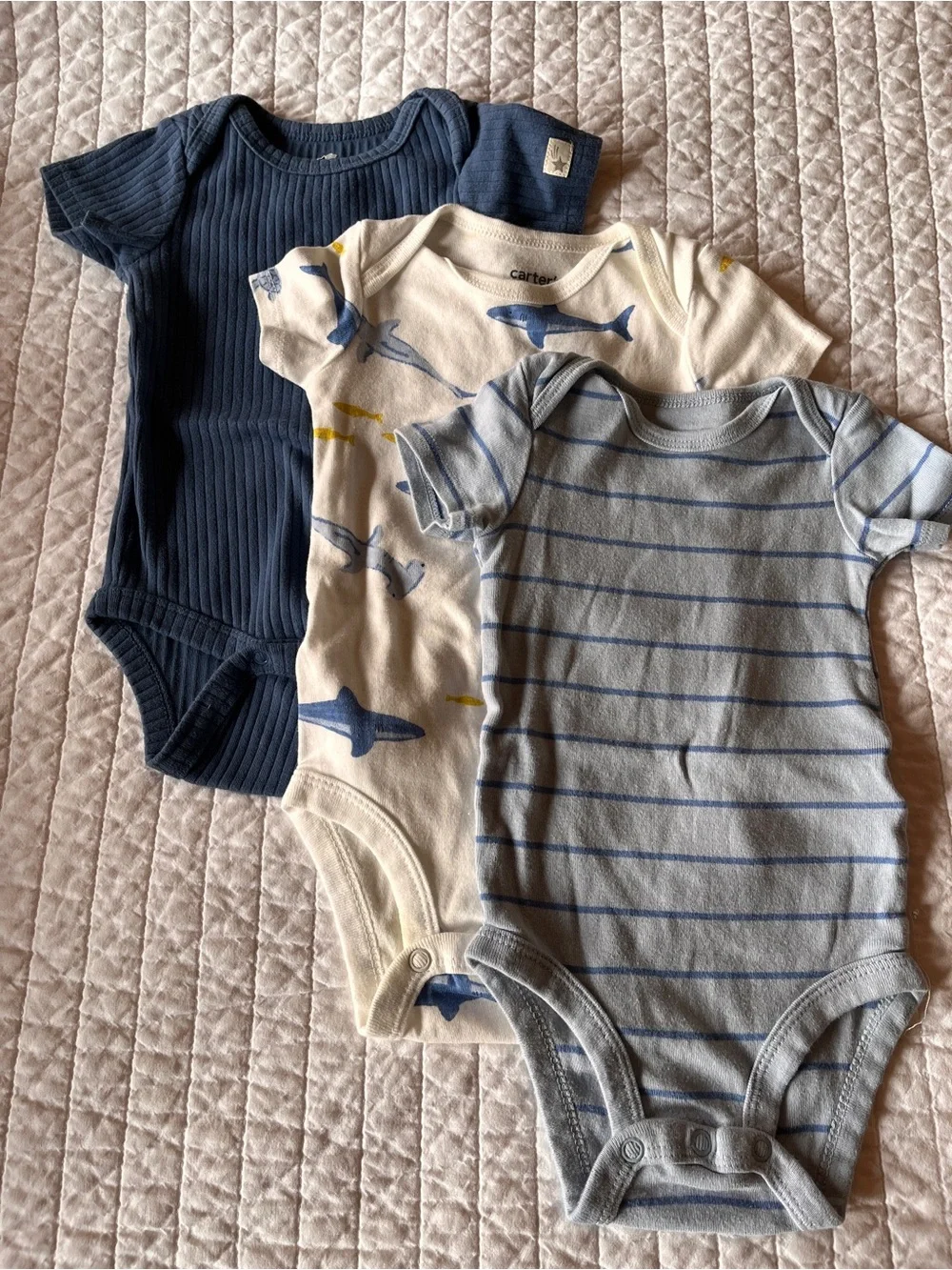 Mixed Brands (Mostly Carter’s) Assorted 4-piece Short-Sleeve One-Pieces 6m